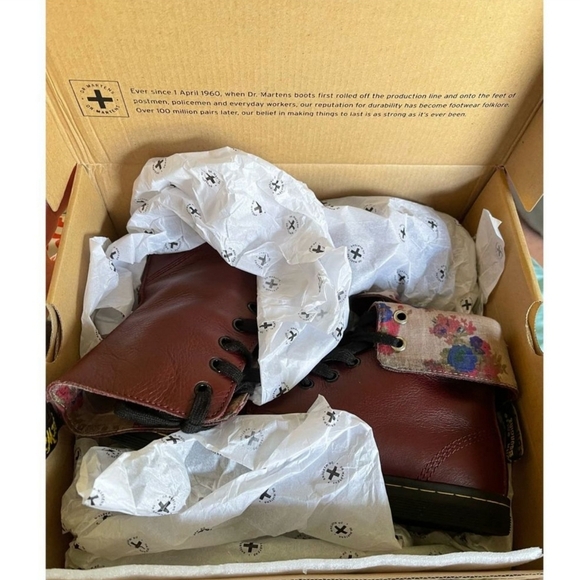 Dr. Martens Shoes - Dr Martens Air Wair Stratford Floral Leather Combat Boots …